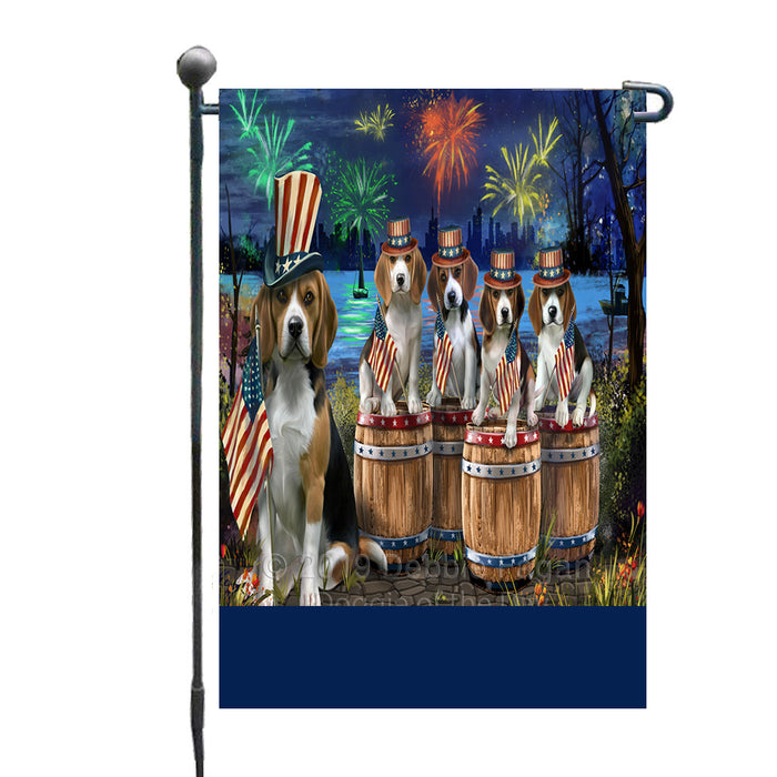 Personalized 4th of July Firework Beagle Dogs Custom Garden Flags GFLG-DOTD-A57768