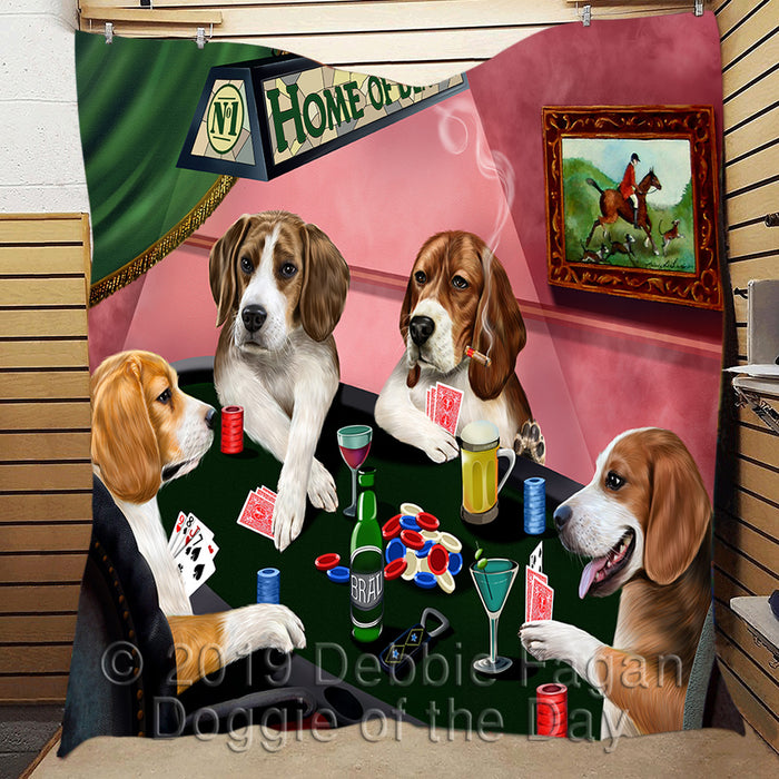 Home of  Beagle Dogs Playing Poker Quilt