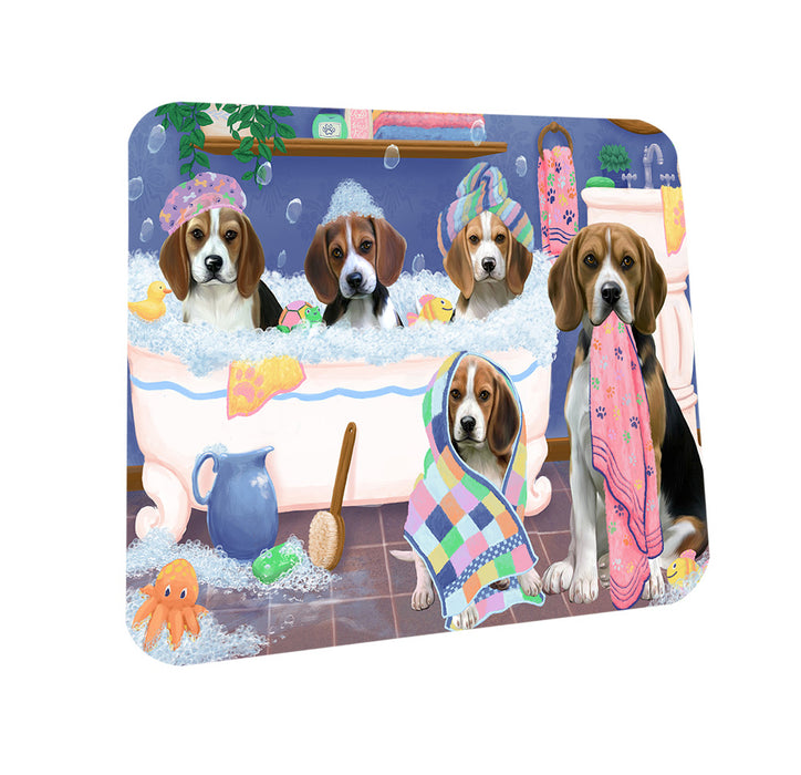 Rub A Dub Dogs In A Tub Beagles Dog Coasters Set of 4 CST56718