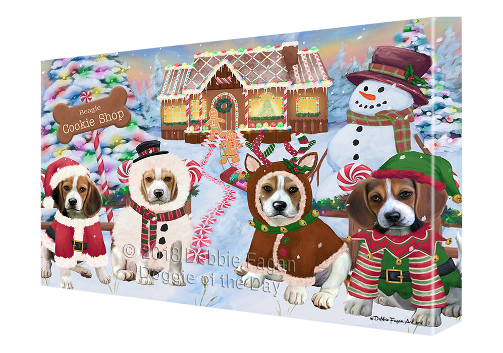 Holiday Gingerbread Cookie Shop Beagles Dog Canvas Print Wall Art Décor CVS127142