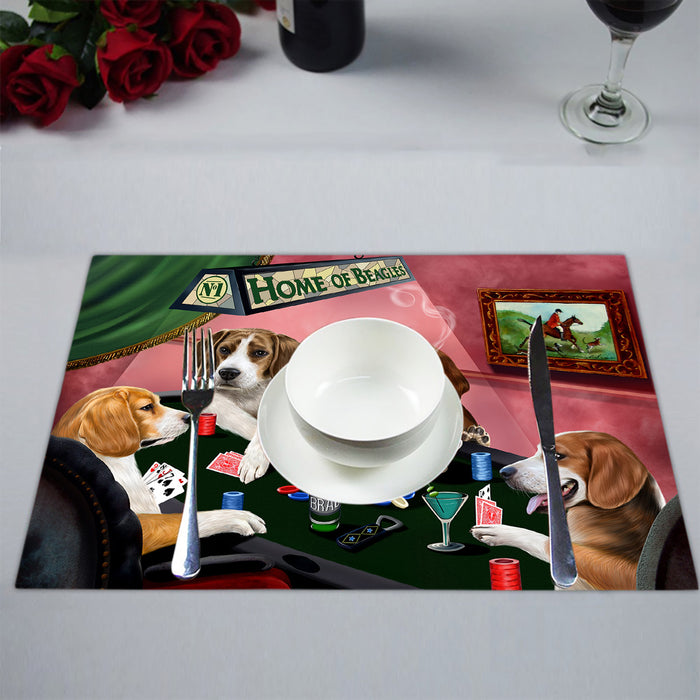 Home of  Beagle Dogs Playing Poker Placemat