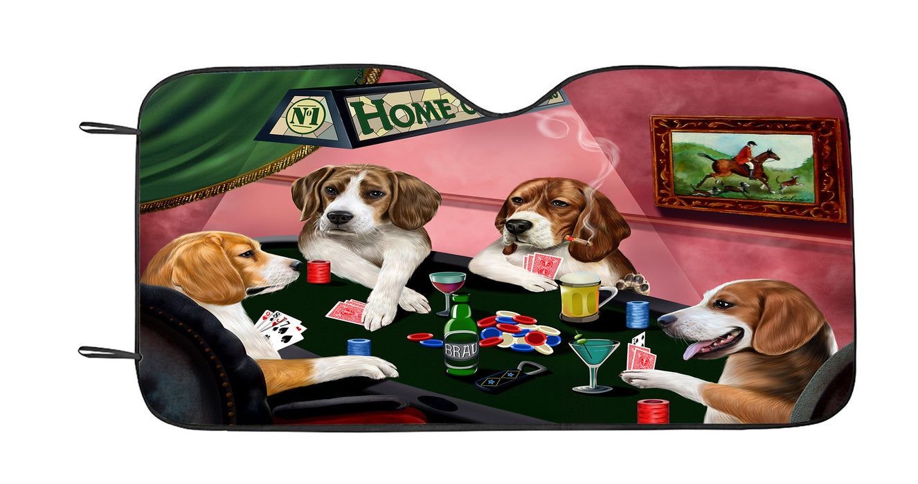 Home of  Beagle Dogs Playing Poker Car Sun Shade
