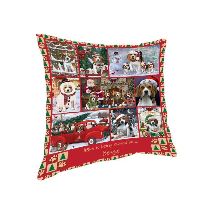 Love is Being Owned Christmas Beagle Dogs Pillow PIL85644