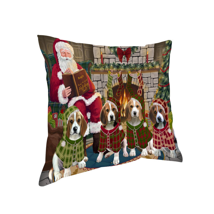 Christmas Cozy Holiday Tails Beagles Dog Pillow PIL69312