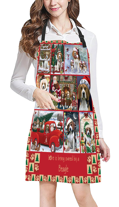 Love is Being Owned Christmas Beagle Dogs Apron