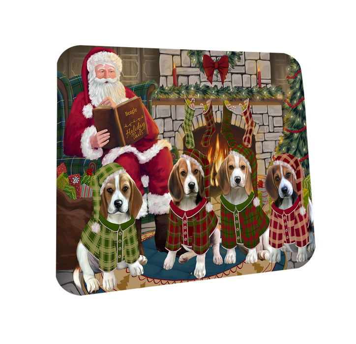 Christmas Cozy Holiday Tails Beagles Dog Coasters Set of 4 CST55054