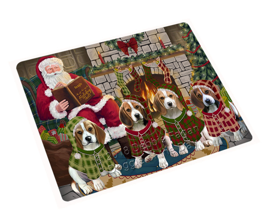 Christmas Cozy Holiday Tails Beagles Dog Large Refrigerator / Dishwasher Magnet RMAG92844