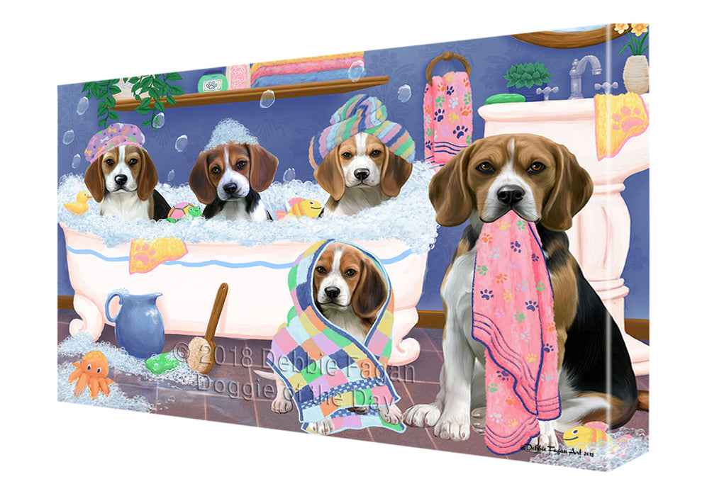 Rub A Dub Dogs In A Tub Beagles Dog Canvas Print Wall Art Décor CVS133064