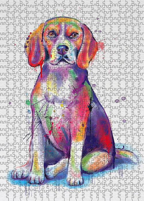 Watercolor Beagle Dog Puzzle with Photo Tin PUZL97096
