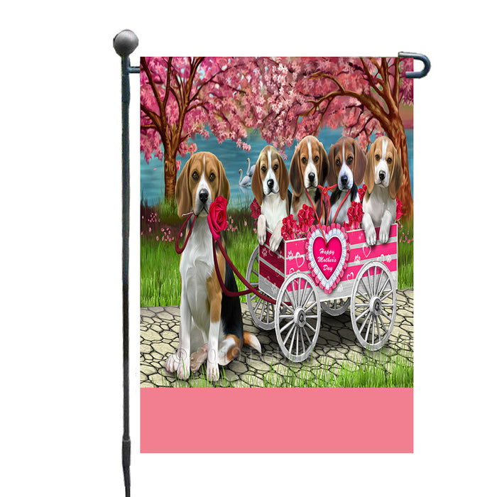 Personalized I Love Beagle Dogs in a Cart Custom Garden Flags GFLG-DOTD-A62128