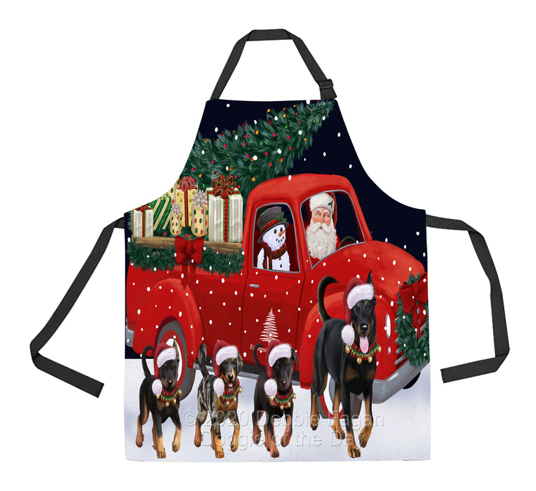Christmas Express Delivery Red Truck Running Beauceron Dogs Apron Apron-48101