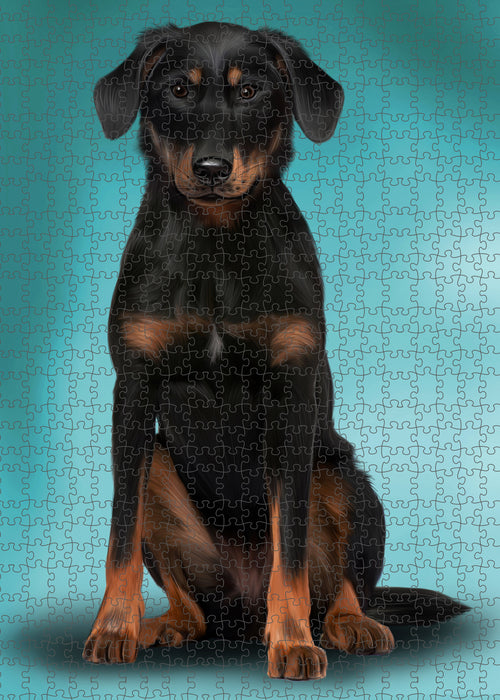 Beauceron Dog Portrait Jigsaw Puzzle for Adults Animal Interlocking Puzzle Game Unique Gift for Dog Lover's with Metal Tin Box