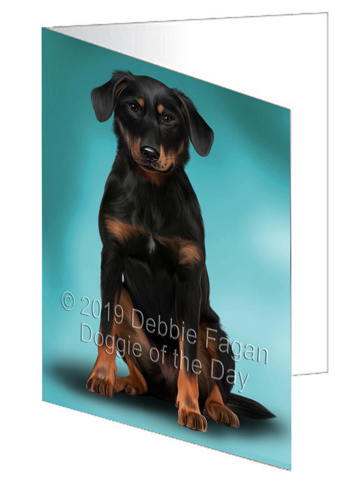 Beauceron Dog Handmade Artwork Assorted Pets Greeting Cards and Note Cards with Envelopes for All Occasions and Holiday Seasons GCD77585