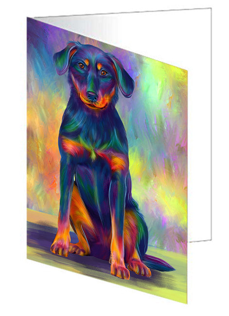 Paradise Wave Beauceron Dog Handmade Artwork Assorted Pets Greeting Cards and Note Cards with Envelopes for All Occasions and Holiday Seasons GCD79790