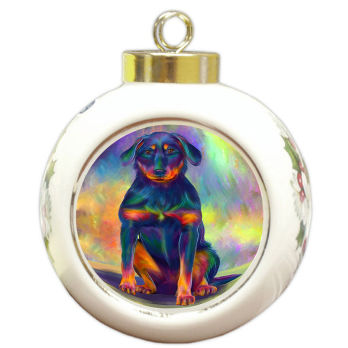 Paradise Wave Beauceron Dog Round Ball Christmas Ornament RBPOR58710
