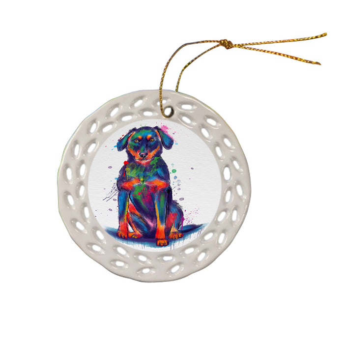 Watercolor Beauceron Dog Doily Ornament DPOR58419