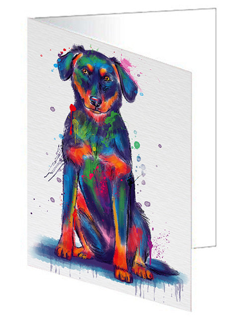 Watercolor Beauceron Dog Handmade Artwork Assorted Pets Greeting Cards and Note Cards with Envelopes for All Occasions and Holiday Seasons GCD79916