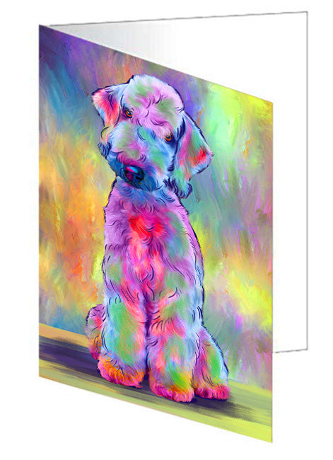 Paradise Wave Bedlington Terrier Dog Handmade Artwork Assorted Pets Greeting Cards and Note Cards with Envelopes for All Occasions and Holiday Seasons GCD79793