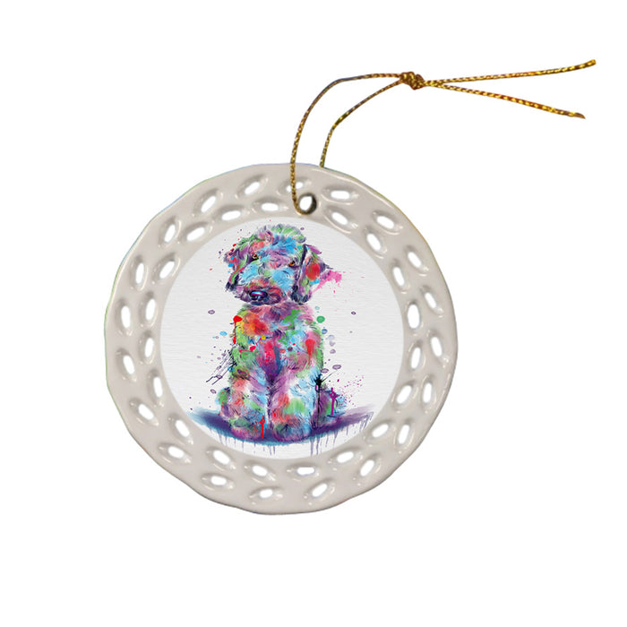 Watercolor Bedlington Terrier Dog Doily Ornament DPOR58420