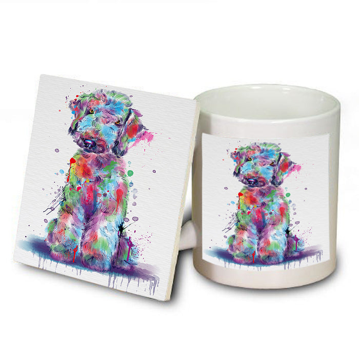 Watercolor Bedlington Terrier Dog Mug and Coaster Set MUC57527