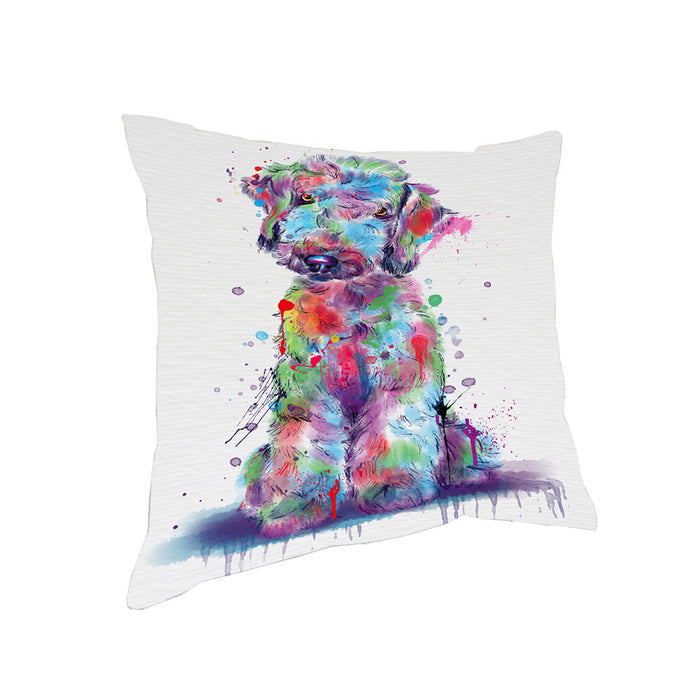 Watercolor Bedlington Terrier Dog Pillow with Top Quality High-Resolution Images - Ultra Soft Pet Pillows for Sleeping - Reversible & Comfort - Ideal Gift for Dog Lover - Cushion for Sofa Couch Bed - 100% Polyester