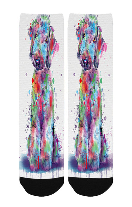 Watercolor Bedlington Terrier Dog Women's Casual Socks