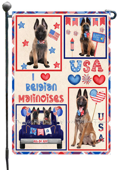 4th of July Independence Day I Love USA Belgian Malinois Dogs Garden Flag GFLG66869