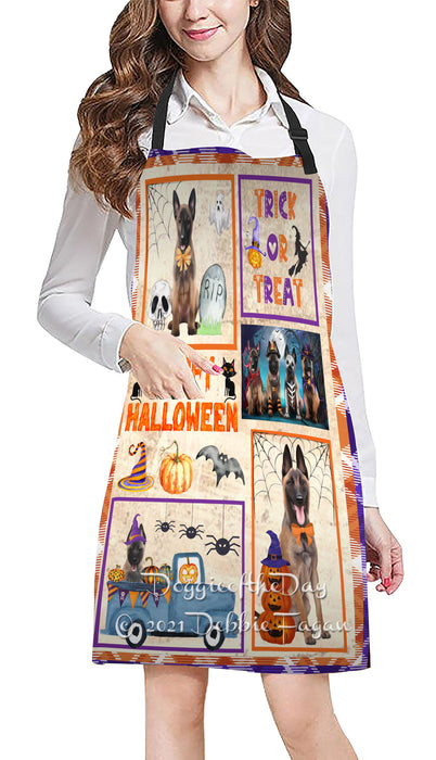 Happy Halloween Trick or Treat Belgian Malinois Dogs Cooking Kitchen Adjustable Apron Apron49288