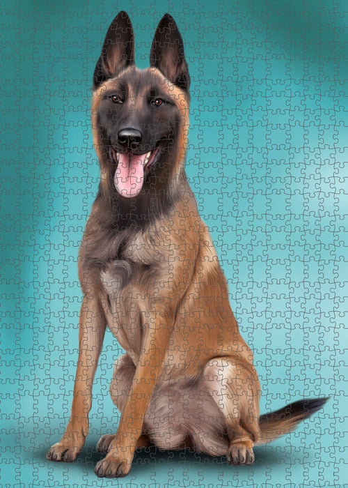 Belgian Malinois Dog Portrait Jigsaw Puzzle for Adults Animal Interlocking Puzzle Game Unique Gift for Dog Lover's with Metal Tin Box