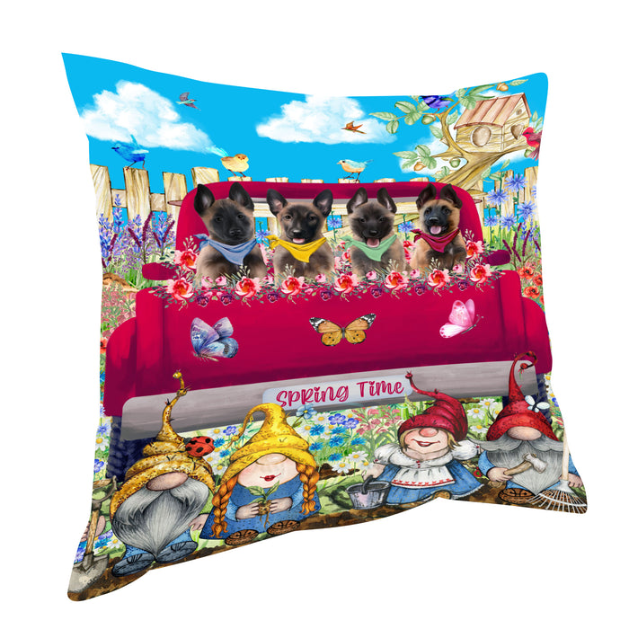 Belgian Malinois Throw Pillow, Explore a Variety of Custom Designs, Personalized, Cushion for Sofa Couch Bed Pillows, Pet Gift for Dog Lovers