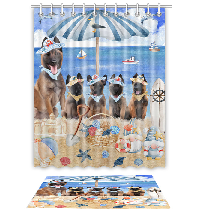 Belgian Malinois Shower Curtain & Bath Mat Set - Explore a Variety of Custom Designs - Personalized Curtains with hooks and Rug for Bathroom Decor - Dog Gift for Pet Lovers