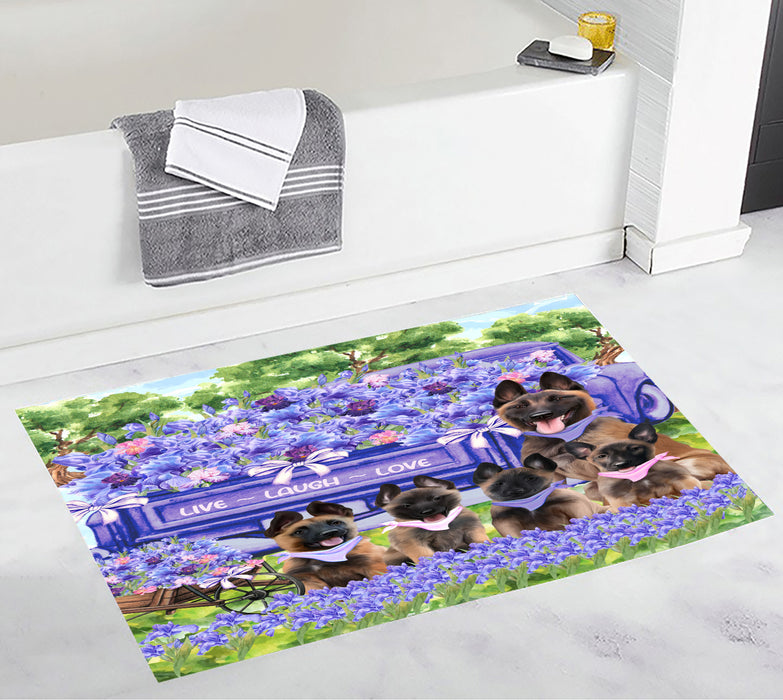 Belgian Malinois Anti-Slip Bath Mat, Explore a Variety of Designs, Soft and Absorbent Bathroom Rug Mats, Personalized, Custom, Dog and Pet Lovers Gift