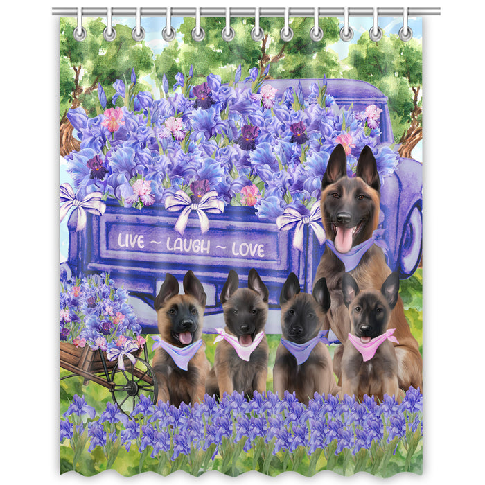 Belgian Malinois Shower Curtain: Explore a Variety of Designs, Halloween Bathtub Curtains for Bathroom with Hooks, Personalized, Custom, Gift for Pet and Dog Lovers
