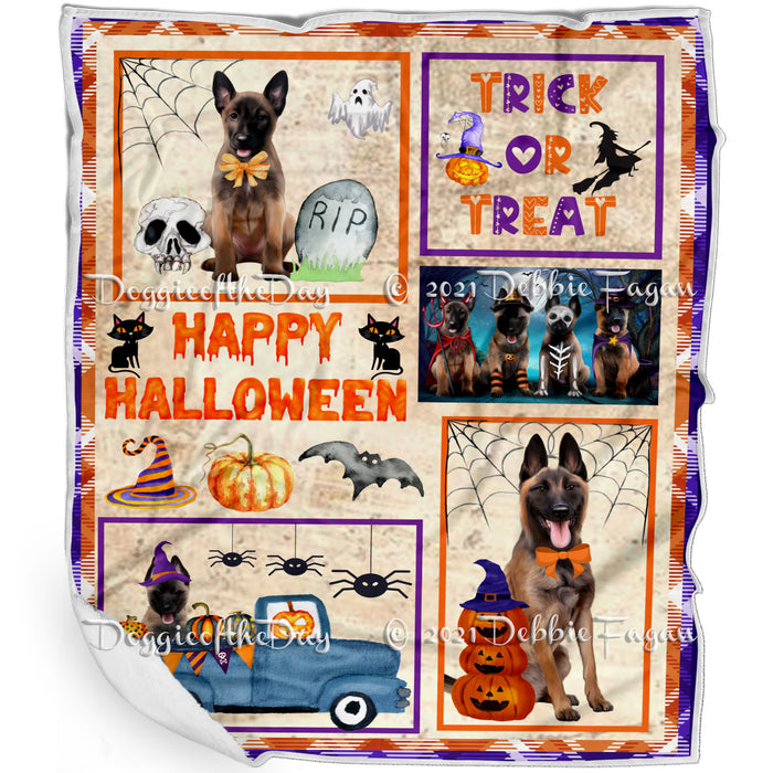 Happy Halloween Trick or Treat Belgian Malinois Dogs Blanket BLNKT143716