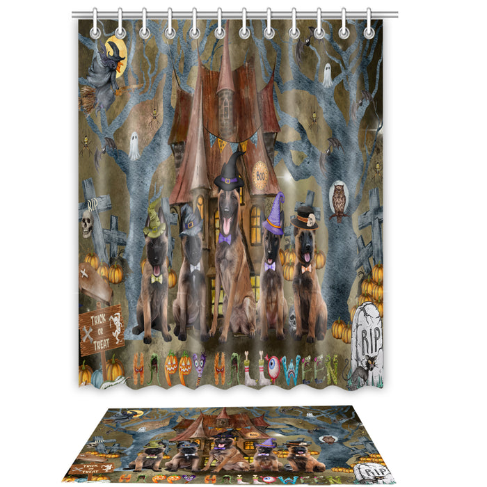 Belgian Malinois Shower Curtain & Bath Mat Set, Bathroom Decor Curtains with hooks and Rug, Explore a Variety of Designs, Personalized, Custom, Dog Lover's Gifts