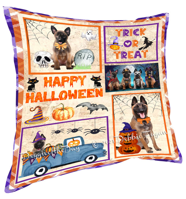 Happy Halloween Trick or Treat Belgian Malinois Dogs Pillow with Top Quality High-Resolution Images - Ultra Soft Pet Pillows for Sleeping - Reversible & Comfort - Ideal Gift for Dog Lover - Cushion for Sofa Couch Bed - 100% Polyester, PILA88159