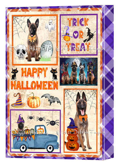 Happy Halloween Trick or Treat Belgian Malinois Dogs Canvas Wall Art Decor - Premium Quality Canvas Wall Art for Living Room Bedroom Home Office Decor Ready to Hang CVS150227