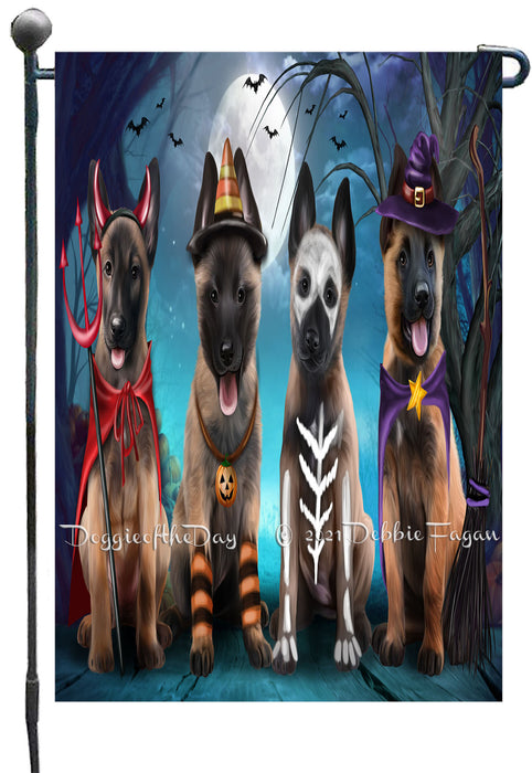 Happy Halloween Trick or Treat Belgian Malinois Dogs Garden Flags- Outdoor Double Sided Garden Yard Porch Lawn Spring Decorative Vertical Home Flags 12 1/2"w x 18"h