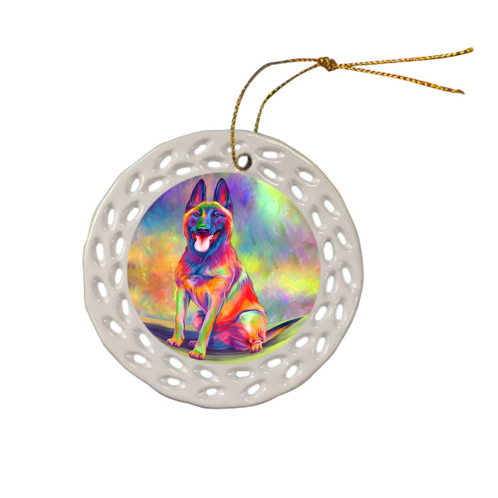 Paradise Wave Belgian Malinoi Dog Doily Ornament DPOR58379