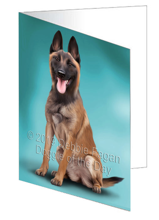 Belgian Malinoi Dog Handmade Artwork Assorted Pets Greeting Cards and Note Cards with Envelopes for All Occasions and Holiday Seasons GCD77591