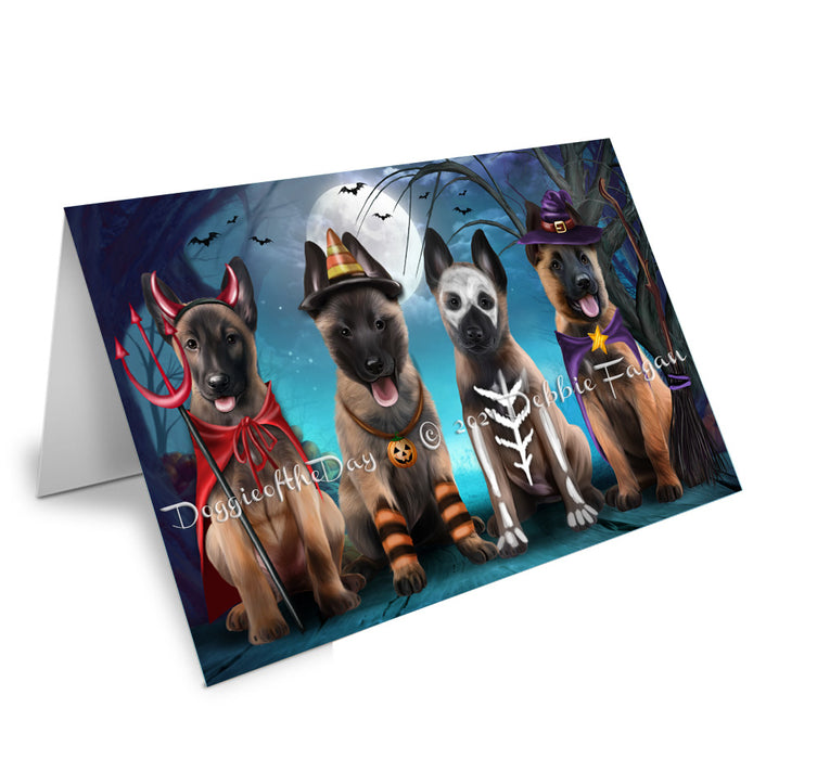 Happy Halloween Trick or Treat Belgian Malinois Dogs Handmade Artwork Assorted Pets Greeting Cards and Note Cards with Envelopes for All Occasions and Holiday Seasons GCD76703