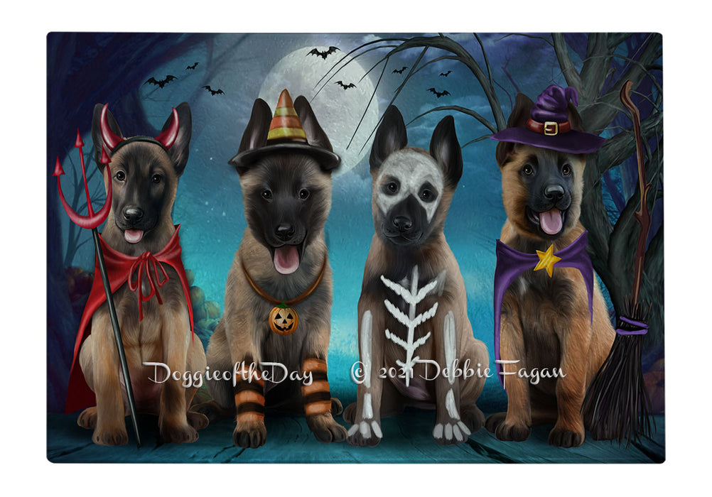 Happy Halloween Trick or Treat Belgian Malinois Dogs Cutting Board - Easy Grip Non-Slip Dishwasher Safe Chopping Board Vegetables C79549