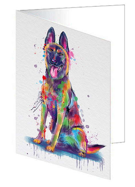 Watercolor Belgian Malinoi Dog Handmade Artwork Assorted Pets Greeting Cards and Note Cards with Envelopes for All Occasions and Holiday Seasons GCD79922