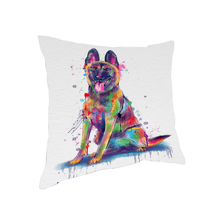 Watercolor Belgian Malinoi Dog Pillow with Top Quality High-Resolution Images - Ultra Soft Pet Pillows for Sleeping - Reversible & Comfort - Ideal Gift for Dog Lover - Cushion for Sofa Couch Bed - 100% Polyester