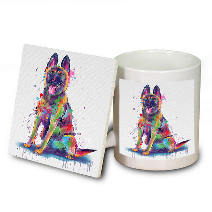 Watercolor Belgian Malinoi Dog Mug and Coaster Set MUC57528
