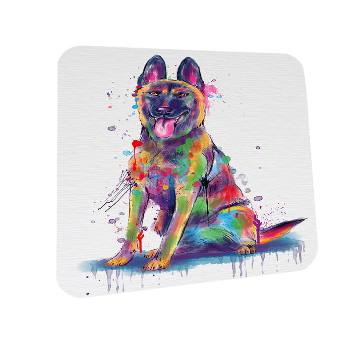 Watercolor Belgian Malinoi Dog Coasters Set of 4 CST57494