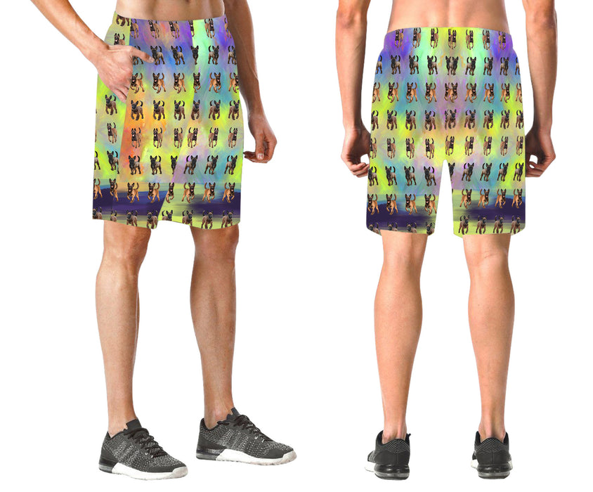 Paradise Wave Belgian Malinois Dogs All Over Print Elastic Men's Beach Shorts