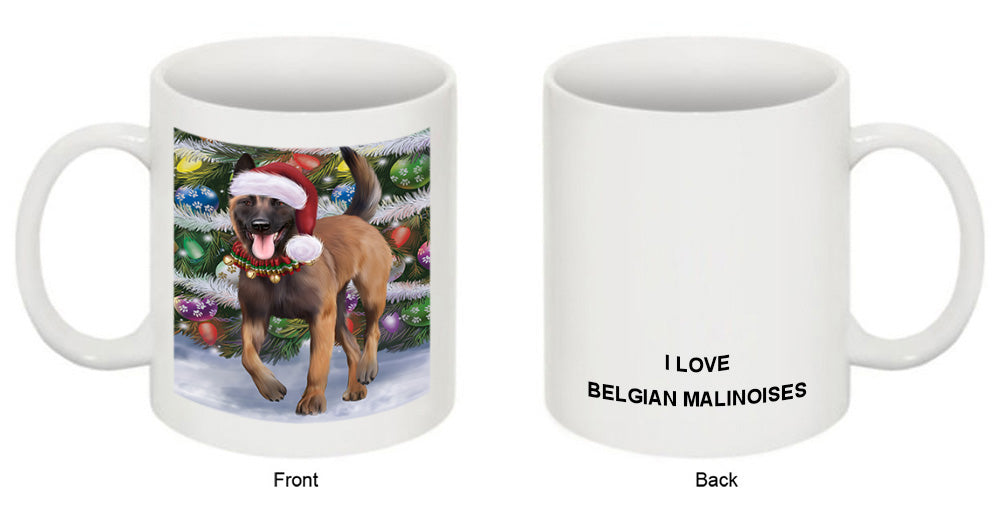Trotting in the Snow Belgian Malinoise Dog Coffee Mug MUG50810