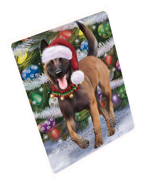 Trotting in the Snow Belgian Malinoise Dog Cutting Board C71373