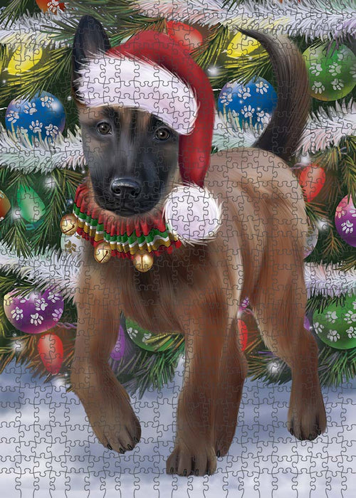 Trotting in the Snow Belgian Malinoise Dog Puzzle  PUZL89856